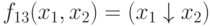 f_{13}(x_{1},x_{2})= (x_{1} \downarrow  x_{2})