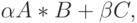 \alpha A*B+\beta C,
