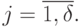 j = \overline{1,\delta}.