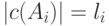 |c(A_i)|=l_i