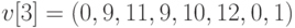 v[3] = (0, 9, 11, 9, 10, 12, 0, 1)