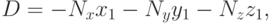 D=-N_x x_1-N_y y_1-N_z z_1,