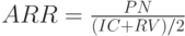 ARR=\frac{PN}{(IC+RV)/2}