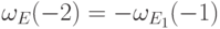 \omega_E(-2)=-\omega_{E_1}(-1)