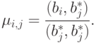 \mu_{i,j}&=\frac{(b_i , b_j^* )}{(b_j^* ,b_j^* )}.
