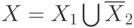 X=X_1\bigcup\overline{X}_2