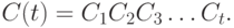 C(t) =  C_1 C_2 C_3 \dots C_t.