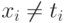 x_{i}\ne t_{i}