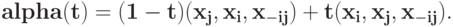 \bf alpha(t) = (1-t)(x_j,x_i,\mathbf x_{-ij}) + t(x_i,x_j,\mathbf x_{-ij}).