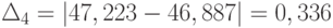 \Delta_{4} = \left | 47,223-46,887 \right | = 0,336