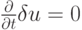 $ \frac{{\partial}}{{\partial}t} \delta u = 0  $