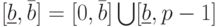 [\underline b, \bar b]=[0, \bar b]\bigcup [\underline b, p-1]