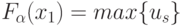 F_{\alpha}(x_{1}) = max\{u_{s}\}