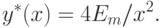 y^*(x)=4E_m/x^2.