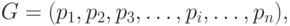 G = (p_{1}, p_{2}, p_{3}, \dots , p_{i}, \dots , p_{n}) ,