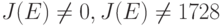 J (E) \ne 0, J (E) \ne 1728