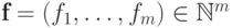 \textbf{f}=(f_1,\dots,f_m)\in \mathbb N^m