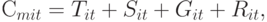 С_{mit} = T_{it}+ S_{it} + G_{it} + R_{it},