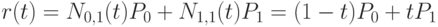 r(t) = N_{0,1}(t)P_0 + N_{1,1}(t)P_1 = (1 - t)P_0 + tP_1