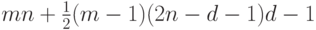 mn+\frac 12 (m-1)(2n-d-1)d-1