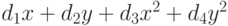 d_1x+d_2y+d_3x^2+d_4y^2