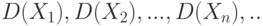D(X_1),D(X_2),...,D(X_n),..
