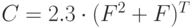 C=2.3\cdot (F^2+F)^T