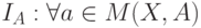 I_{A}: \forall a\in M(X,A)