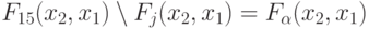 F_{15}(x_2,x_1)\setminus F_{j}(x_2,x_1) = F_{\alpha}(x_2,x_1)