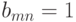 b_{mn}=1