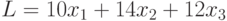 L=10x_{1}+14x_{2}+12x_{3}