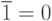 \overline{1}= 0