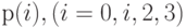 р (i), (i = 0, i, 2, 3) 