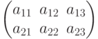 \begin{pmatrix}
a_{11} & a_{12} & a_{13} \\
a_{21} & a_{22} & a_{23}
\end{pmatrix}