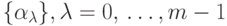 \{ \alpha _{\lambda }\} , \lambda  = 0, \dots , m-1