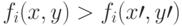 f_i(x,y)>f_i(x\prime, y\prime) 