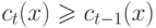 c_t(x) \ge c_{t-1}(x)