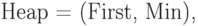 \eq*{
{\rm Heap} = ({\rm First}, {\rm Min}),
}