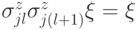 \sigma^z_{jl} \sigma^z_{j(l+1)}\ket\xi=\ket\xi