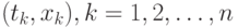 (t_k , x_k), k = 1,2,\dots,n