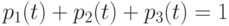 p_{1}(t) + p_{2}(t) + p_{3}(t) = 1