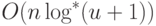 O(n \log^\ast (u + 1))
