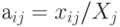 а_{ij}=x_{ij} /X_j 