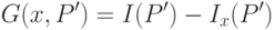 G(x,P')=I(P')-I_x(P') 