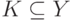 K\subseteq Y