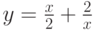 y=\frac x2+\frac 2x