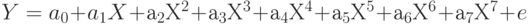 Y = a_{0} + a_{1}X + а_{2}Х^{2} + а_{3}Х^{3} + а_{4}Х^{4} + а_{5}Х^{5} + а_{6}Х^{6} + а_{7}Х^{7} + e