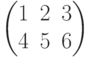 \begin{pmatrix}
1&2&3\\
4&5&6
\end{pmatrix}
