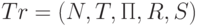 Tr = (N, T, \Pi , R, S)