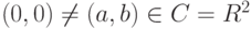 (0,0)\neq(a,b)\in C= R^2